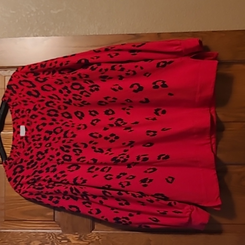 EUC Chico's Red Animal Print Top